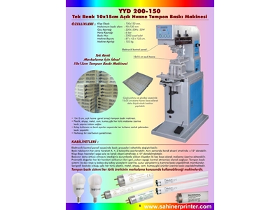 10*15 Cm Tek Renk Açık Hazne Tampon Baskı Makinası  - 1