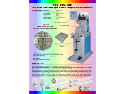 10*10 cm Tek Renk Açık Hazne Tampon Baskı Makinesi - 1