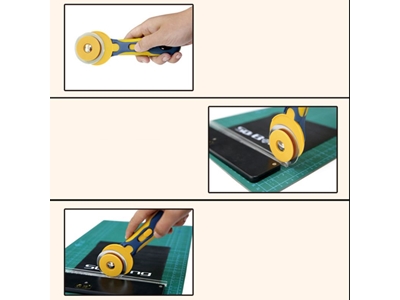 60 Mm 6 Cm Bıçak Boyu Yuvarlak Bıçaklı Kumaş Deri Kesici - 3