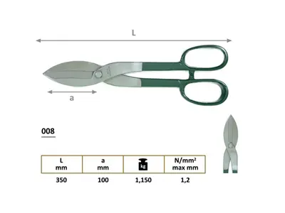 008 Правильные плоские воздуховоды для листовых ножниц для резки