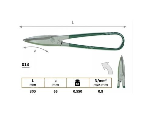 013 Right Curved Gutter Sheet Metal Shears