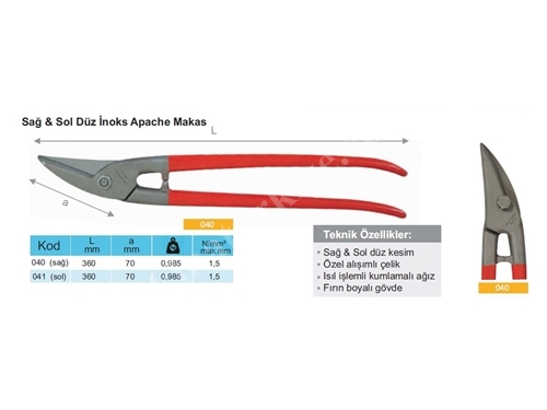 040 Правильные прямые ножницы из нержавеющей стали Apache