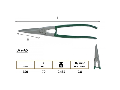 260x65 Mm Sağ Düz Çatıcı Sac Kesme Makası - 0