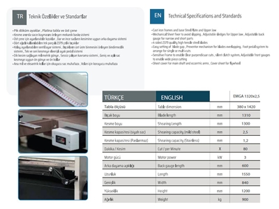 Emga 1320x2,5 Motorlu Angrajlı Giyotin Makas  - 1