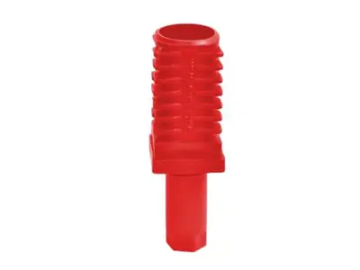 Pied à roulette normal en plastique rouge 40x40 mm