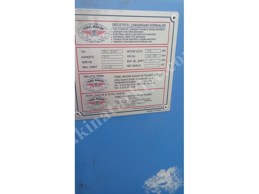 Temel Silindir Ütü 650 X 2500 Mm Buharlı Temiz Sıfır Ayarında !!
