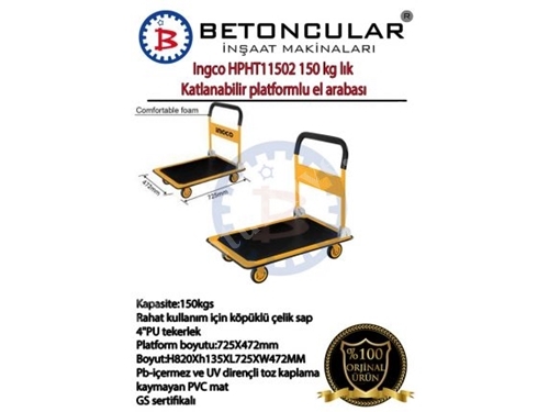 150 Kg Foldable Platform Package Trolley 
