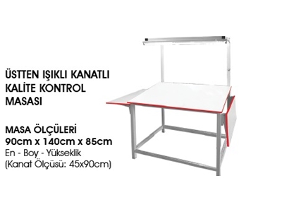 Üstten Işıklı Kanatlı Kalite Kontrol Masası - 6 - 0