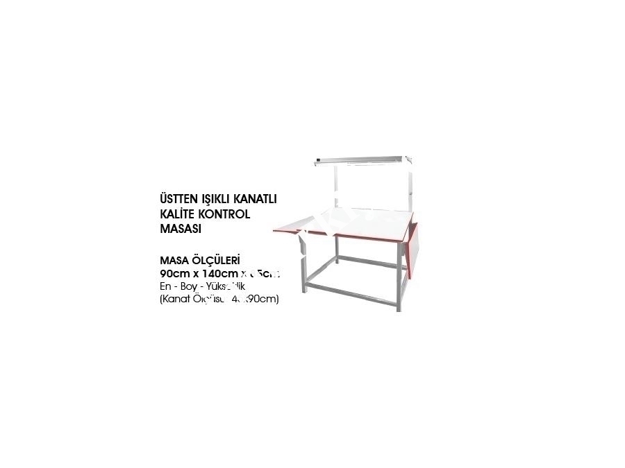 Üstten Işıklı Kanatlı Kalite Kontrol Masası - 6