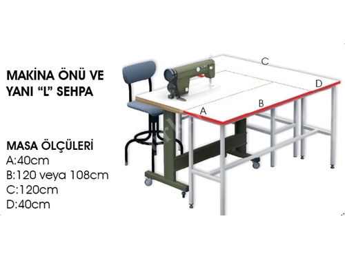 Makina Önü Ve Yanı "L" Sehpa - 13