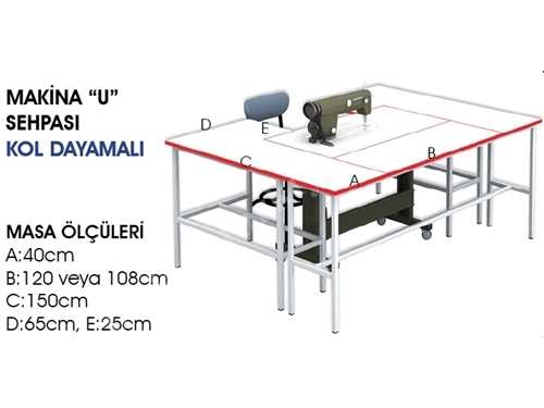 Kol Dayamalı Makina "U" Sehpası - 16