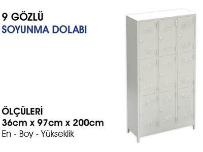 Soyunma Dolabı - 9 Gözlü - 65 - 0