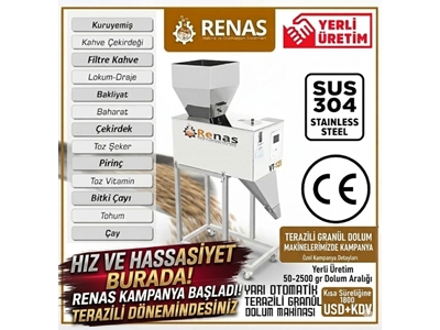 50-2500 Gram Terazili Granül Dolum Makinası