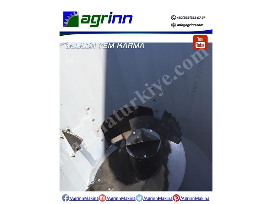 Besler 1,5 Metreküp Asılır Tip Kepçesiz Yem Karma Makinası 