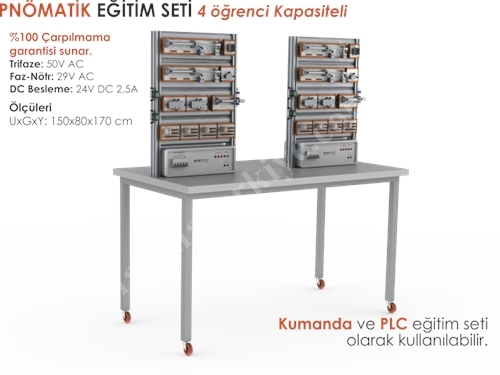 4 Öğrencili Pnömatik Eğitim Seti - U-Pe002