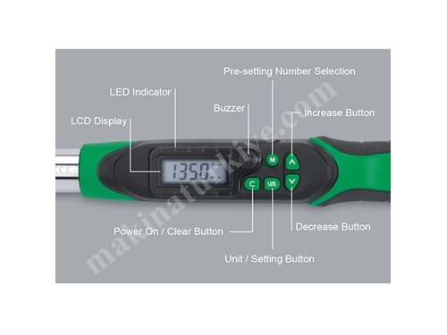 9 x 12 1.5~30 Nm Variable Tip Digital Torque Wrench with Angular Clamping Feature