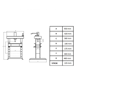 HSK10 10 Ton Hidrolik Atölye Presi  - 4