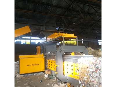 Tam Otomatik 110X120(120)Lık Kağıt Çuval Naylon Pet Balyalama Pres Makinası - 6