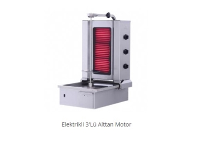 Elektrikli Alttan Motorlu Döner Ocak 3'Lü Arge Endüstriyel - 0