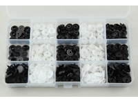 100 Set Plastic Black and White Color Snap Fastener Buttons and Storage Box - 0