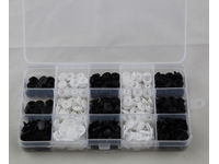 100 набор пластиковых черно-белых кнопок застежки типа "щелкни и закрепи" и контейнер для хранения - 1