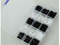 100 Set Plastic Black and White Color Snap Fastener Buttons and Storage Box - 2