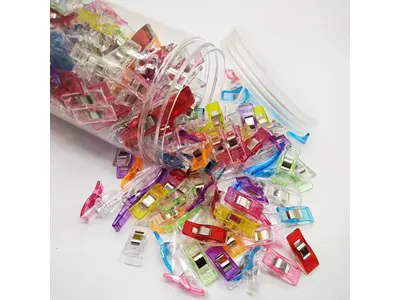 120 Pcs Sewing Embroidery Fabric Paper Clip Plastic Clamp Holder