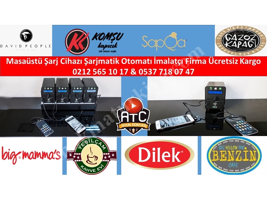 Masaüstü Şarj Cihazı Şarjmatik Otomatı İmalatçı Firma Ücretsiz Kargo