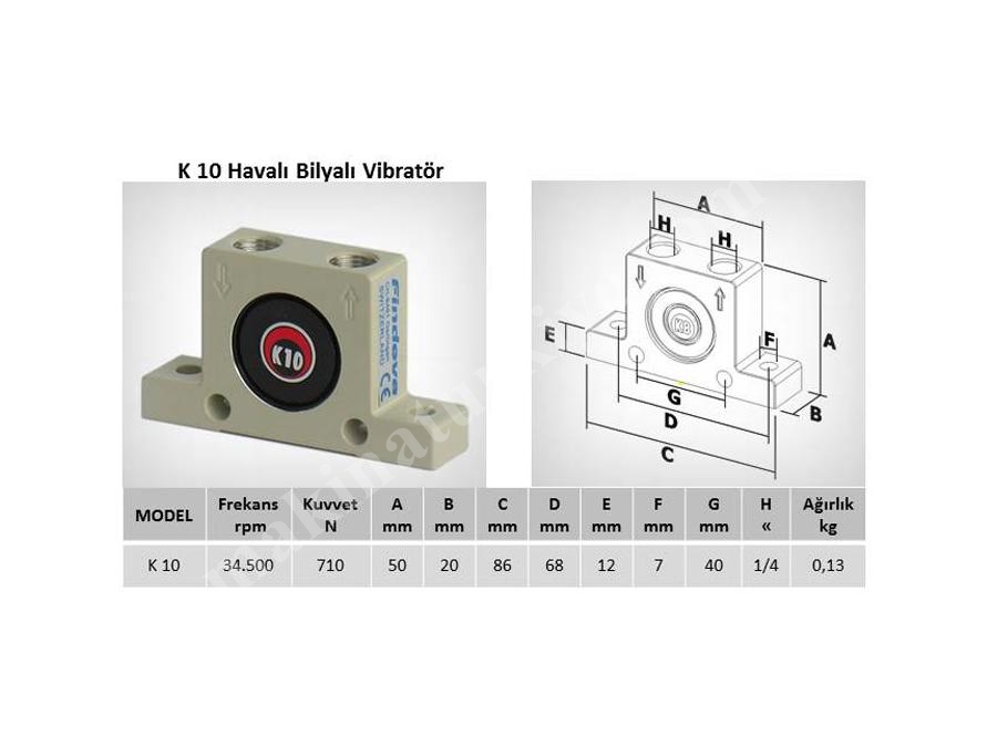 Havalı Bilyalı Vibratör Vibsis K-10