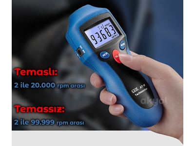 Takometre Temaslı Temassız Devir Ölçer Cem-At8 - 4