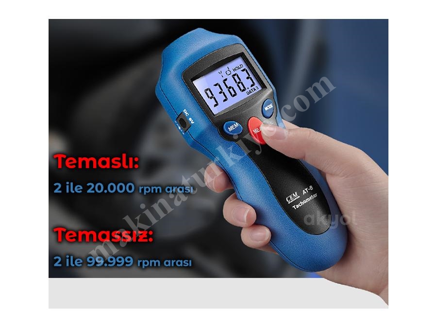 Takometre Temaslı Temassız Devir Ölçer Cem-At8