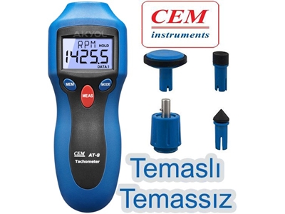 Takometre Temaslı Temassız Devir Ölçer Cem-At8 - 0