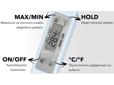 Saplamalı Problu Gıda Termometresi Inno-300 - 4