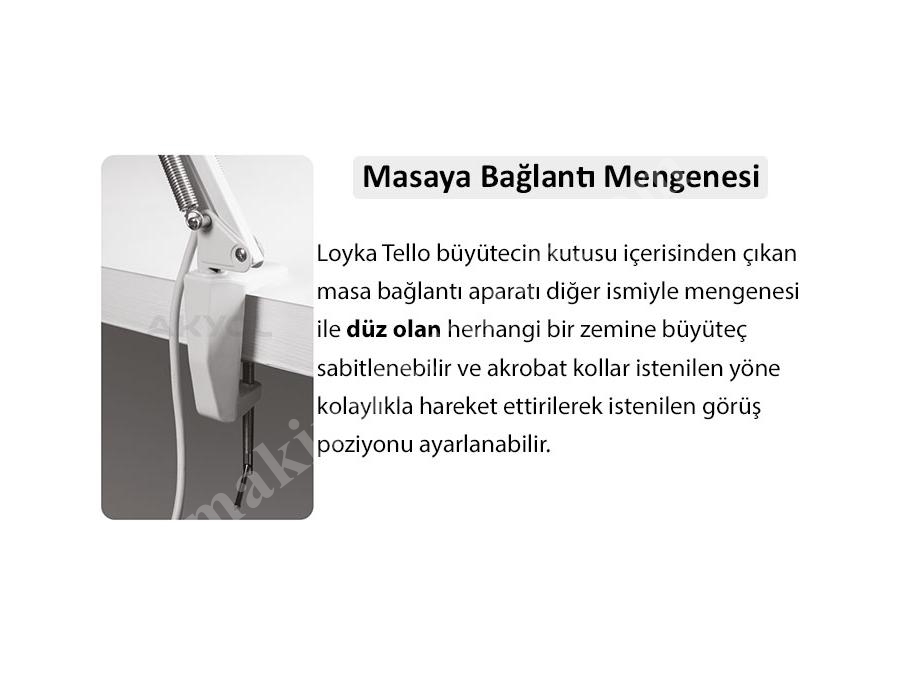 Büyüteç Led Işıklı Ayaklı Tello 5X