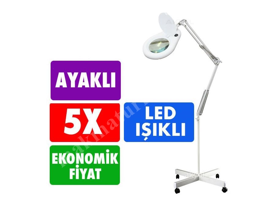 Büyüteç Led Işıklı Ayaklı Tello 5X
