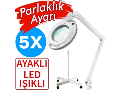 Led Işıklı Masaüstü Ve Ayaklı Mercekli Büyüteç 5X Loyka 6017-8 - 0