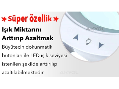 Led Işıklı Masaüstü Ve Ayaklı Mercekli Büyüteç 5X Loyka 6017-8 - 2