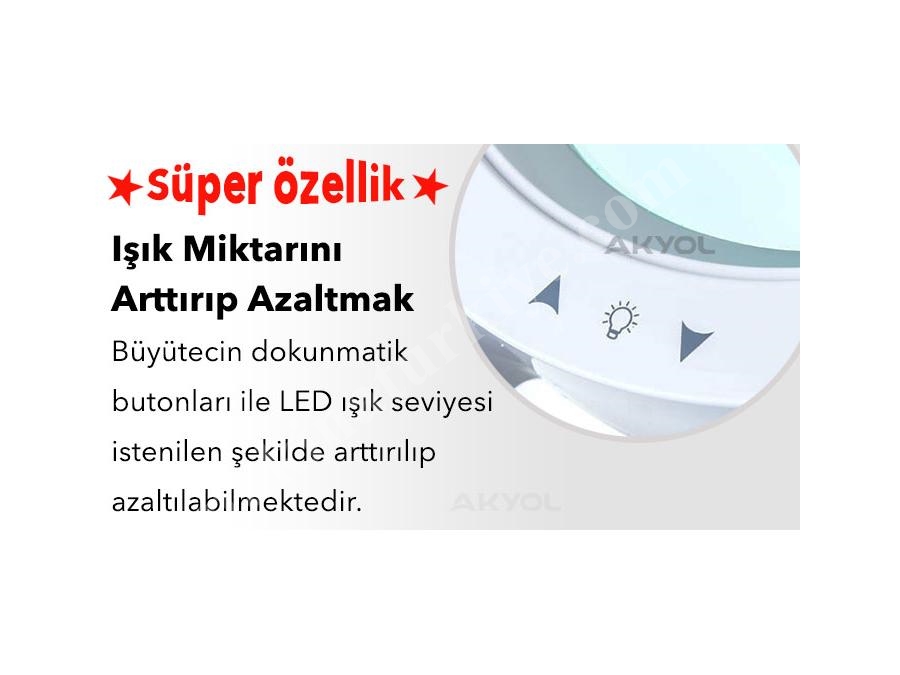 Led Işıklı Masaüstü Ve Ayaklı Mercekli Büyüteç 5X Loyka 6017-8