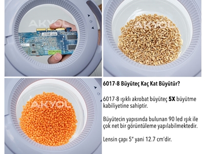 Led Işıklı Masaüstü Ve Ayaklı Mercekli Büyüteç 5X Loyka 6017-8 - 9