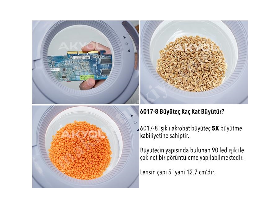 Led Işıklı Masaüstü Ve Ayaklı Mercekli Büyüteç 5X Loyka 6017-8