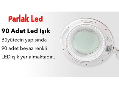 Led Işıklı Masaüstü Ve Ayaklı Mercekli Büyüteç 5X Loyka 6017-8 - 4