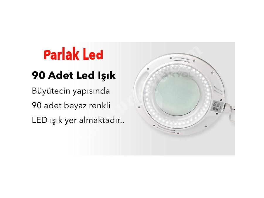 Led Işıklı Masaüstü Ve Ayaklı Mercekli Büyüteç 5X Loyka 6017-8
