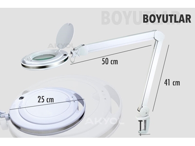 Led Işıklı Masaüstü Ve Ayaklı Mercekli Büyüteç 5X Loyka 6017-8 - 11