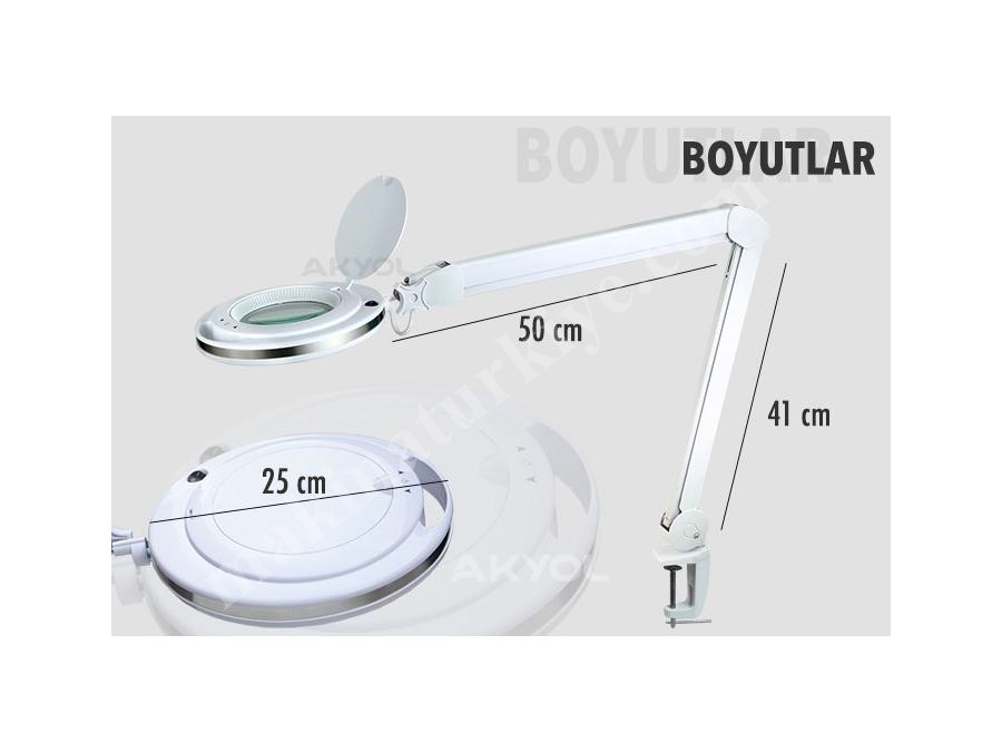 Led Işıklı Masaüstü Ve Ayaklı Mercekli Büyüteç 5X Loyka 6017-8