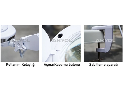 Led Işıklı Masaüstü Ve Ayaklı Mercekli Büyüteç 5X Loyka 6017-8 - 8