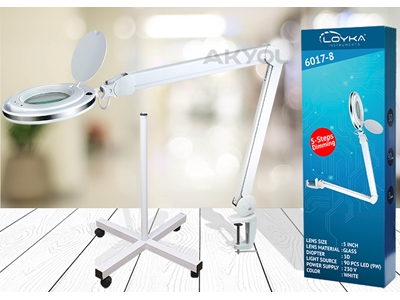 Led Işıklı Masaüstü Ve Ayaklı Mercekli Büyüteç 5X Loyka 6017-8 - 1