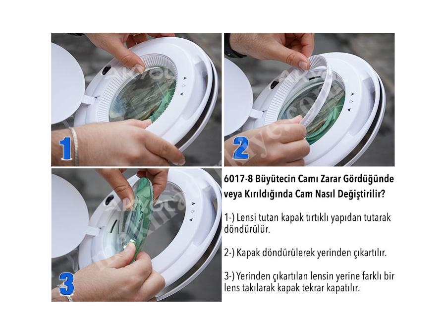 Led Işıklı Masaüstü Ve Ayaklı Mercekli Büyüteç 5X Loyka 6017-8