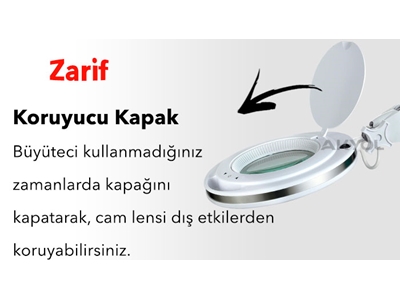Led Işıklı Masaüstü Ve Ayaklı Mercekli Büyüteç 5X Loyka 6017-8 - 7