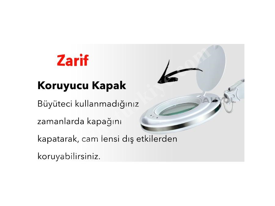 Led Işıklı Masaüstü Ve Ayaklı Mercekli Büyüteç 5X Loyka 6017-8