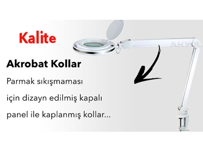 Led Işıklı Masaüstü Ve Ayaklı Mercekli Büyüteç 5X Loyka 6017-8 - 6